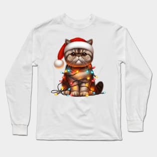 Christmas Exotic Shorthair Cat Long Sleeve T-Shirt